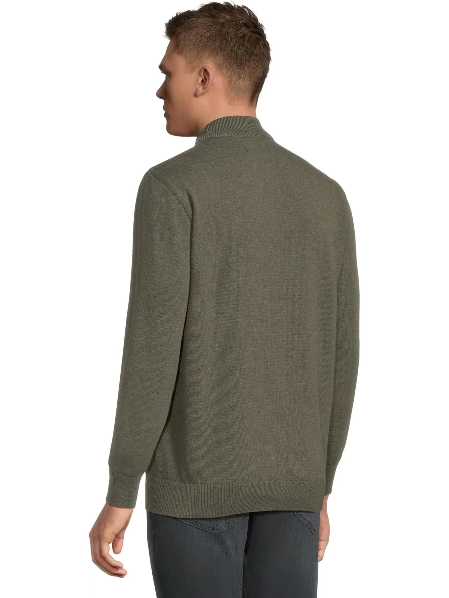 Свитер Barbour Men's Essential Carn Baffle Zip Thru — изображение 3 из 5, оливковый