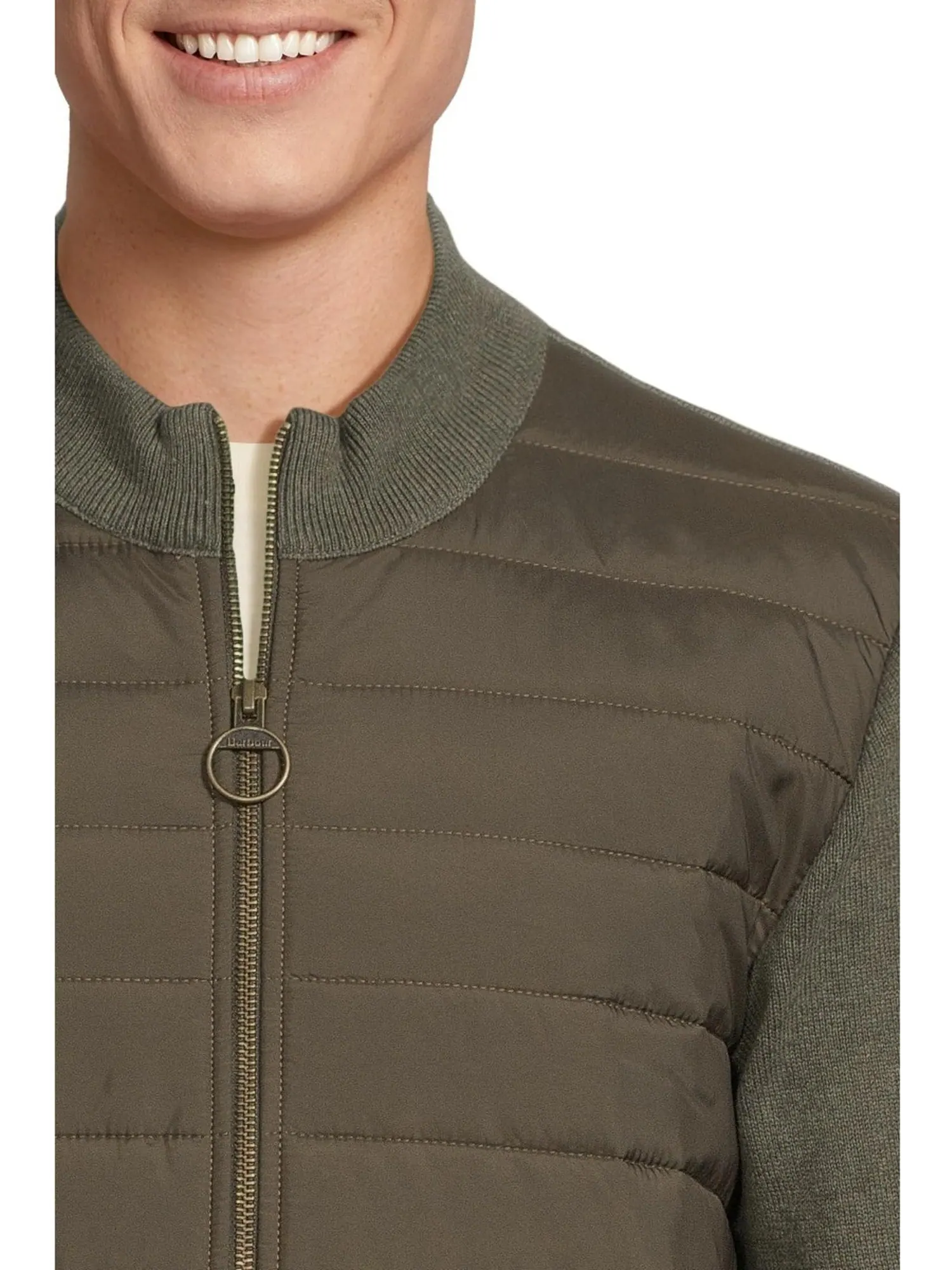 Свитер Barbour Men's Essential Carn Baffle Zip Thru — изображение 4 из 5, оливковый