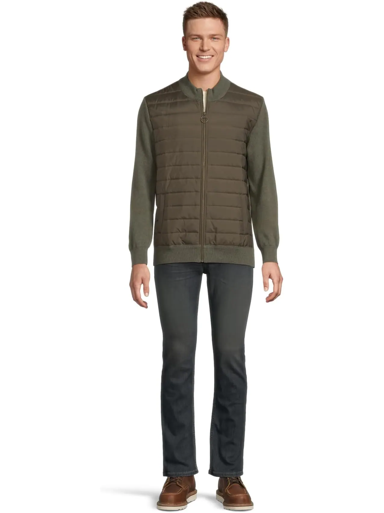 Свитер Barbour Men's Essential Carn Baffle Zip Thru — изображение 5 из 5, оливковый