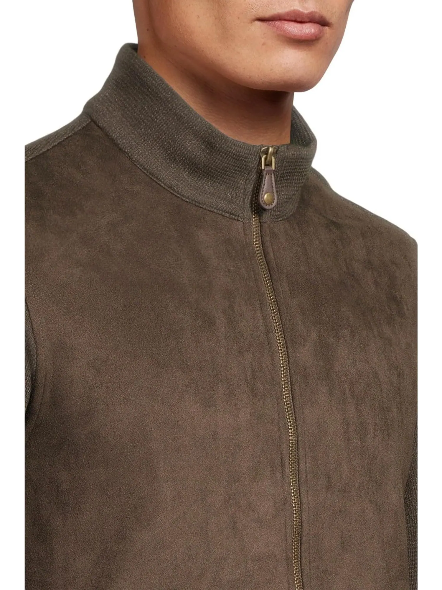 Свитер Johnston & Murphy Men's Faux-suede Full-zip — изображение 4 из 5, коричневый