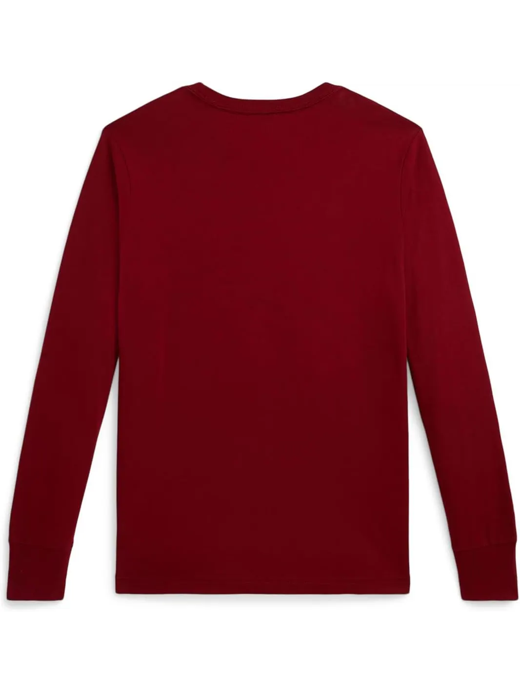 Хлопковая футболка с длинным рукавом и логотипом Polo Ralph Lauren Kids — изображение 2 из 2, красный