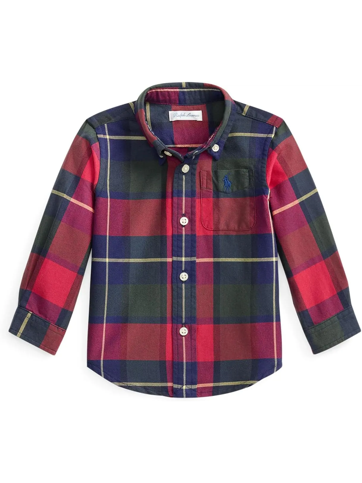Рубашка Оксфорд из хлопковой ткани в клетку Polo Ralph Lauren Kids — изображение 1 из 2, красный/желтый/мульти