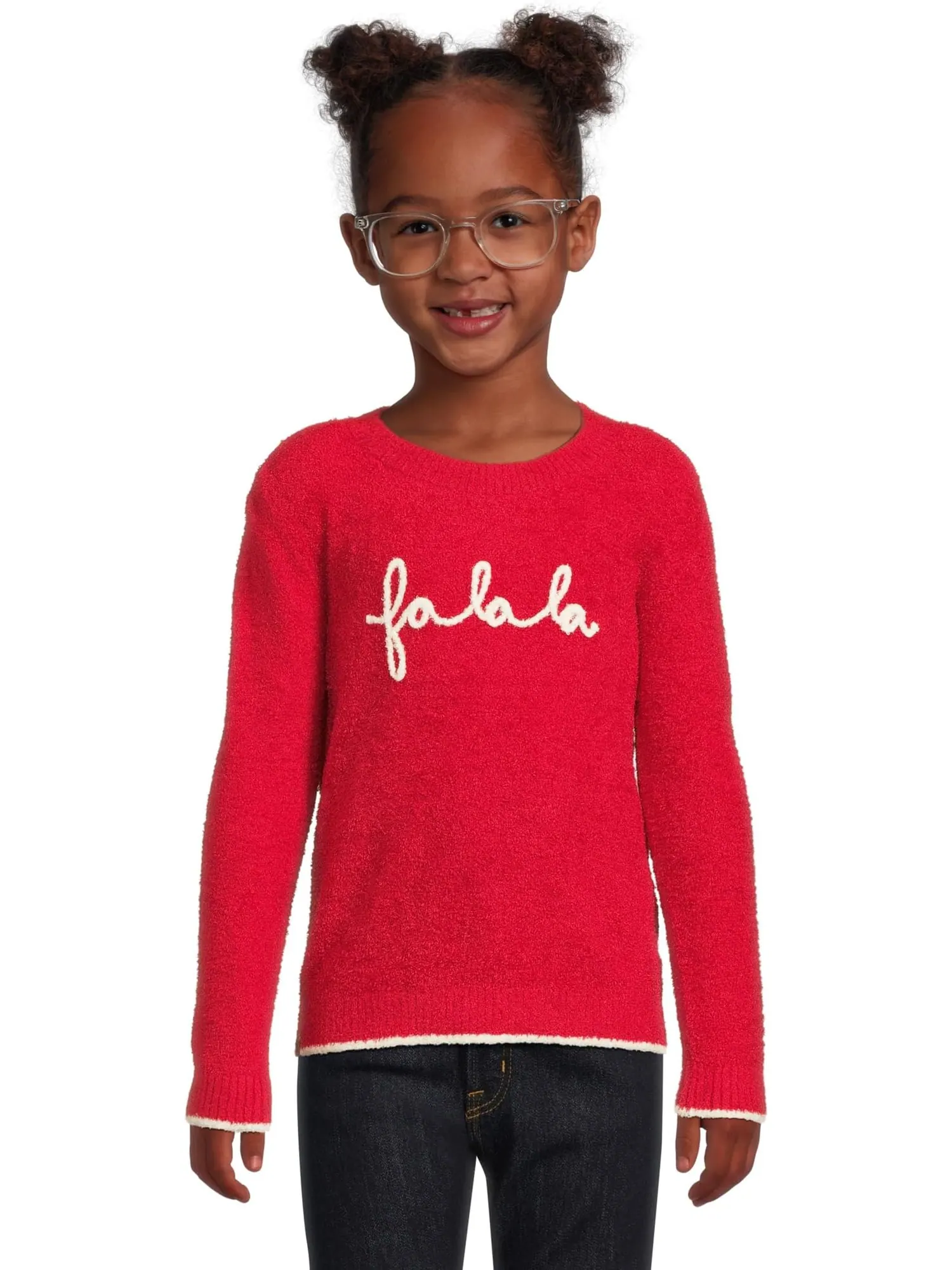 Свитер Barefoot Dreams Kids CozyChic Lite Fa La La Pullover — красный