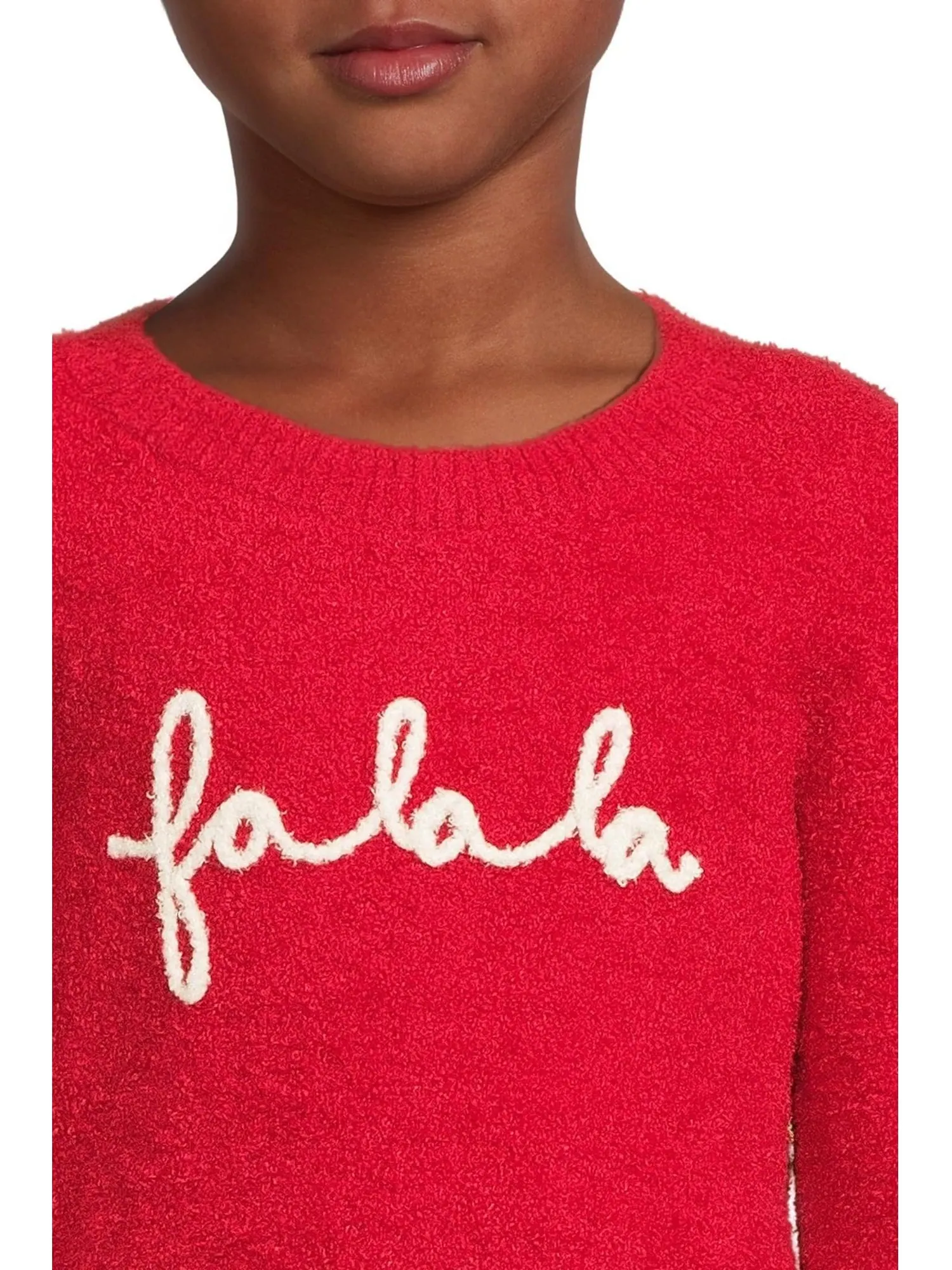 Свитер Barefoot Dreams Kids CozyChic Lite Fa La La Pullover — изображение 3 из 4, красный