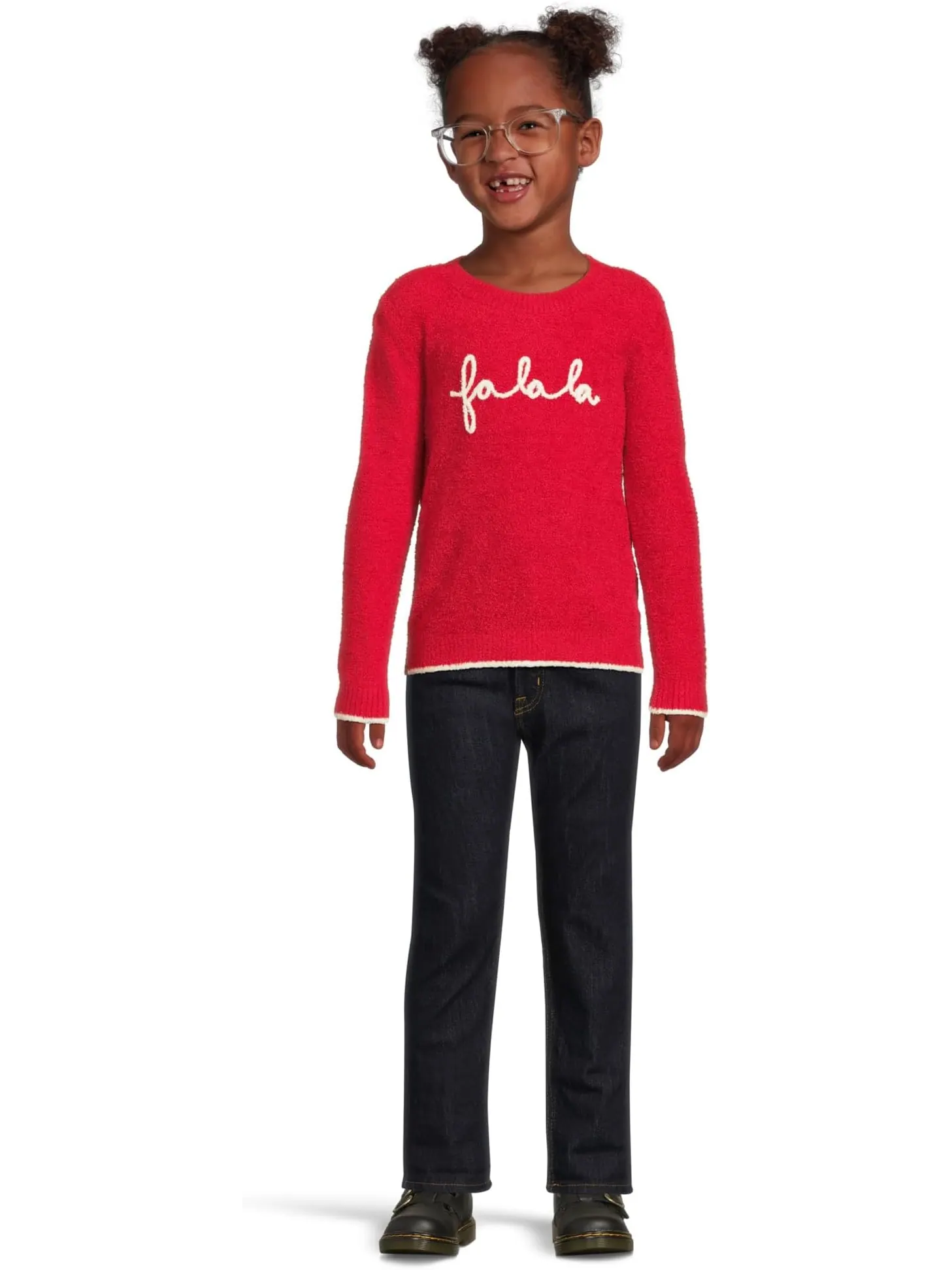 Свитер Barefoot Dreams Kids CozyChic Lite Fa La La Pullover — изображение 4 из 4, красный
