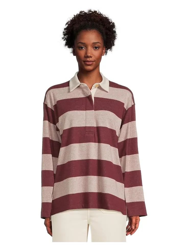 Женский свитер Faherty Legend Rugby Popover — изображение 1 из 5, глубокий красный