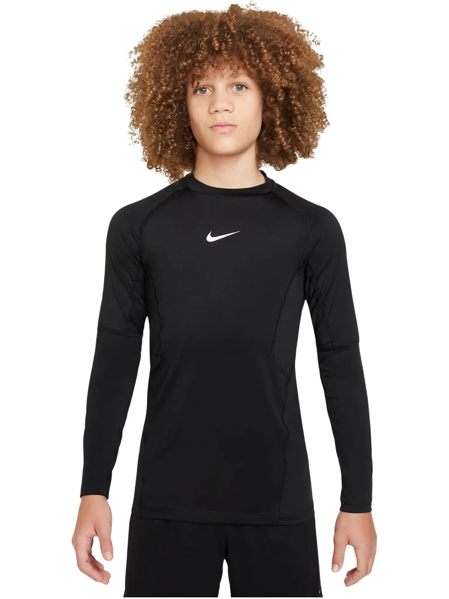 Футболка Pro Dri-fit с длинным рукавом Nike Kids — изображение 1 из 5, черный/белый