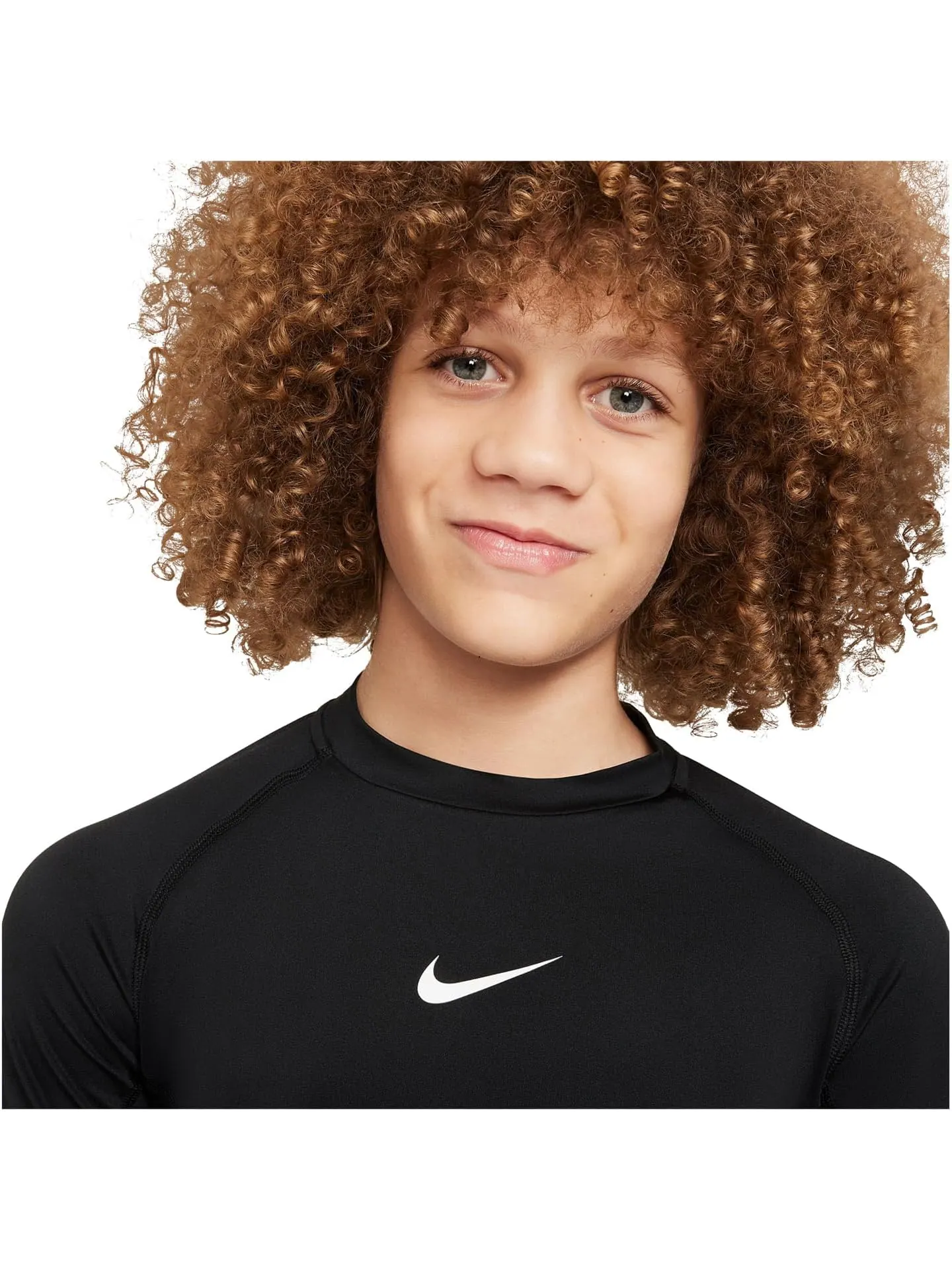 Футболка Pro Dri-fit с длинным рукавом Nike Kids — изображение 3 из 5, черный/белый