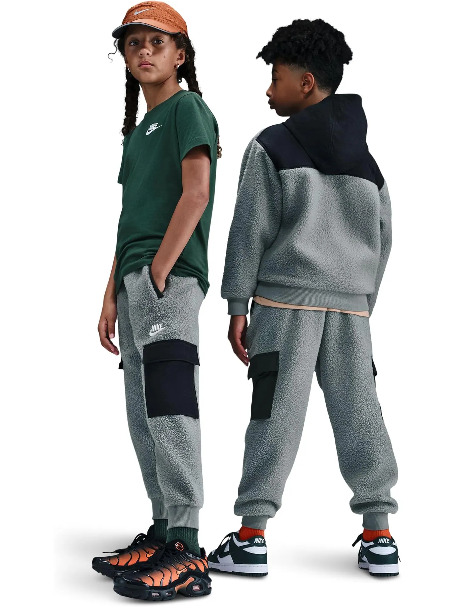 Флисовые брюки-карго Sportswear Club Nike Kids — изображение 3 из 3, серый/черный/белый