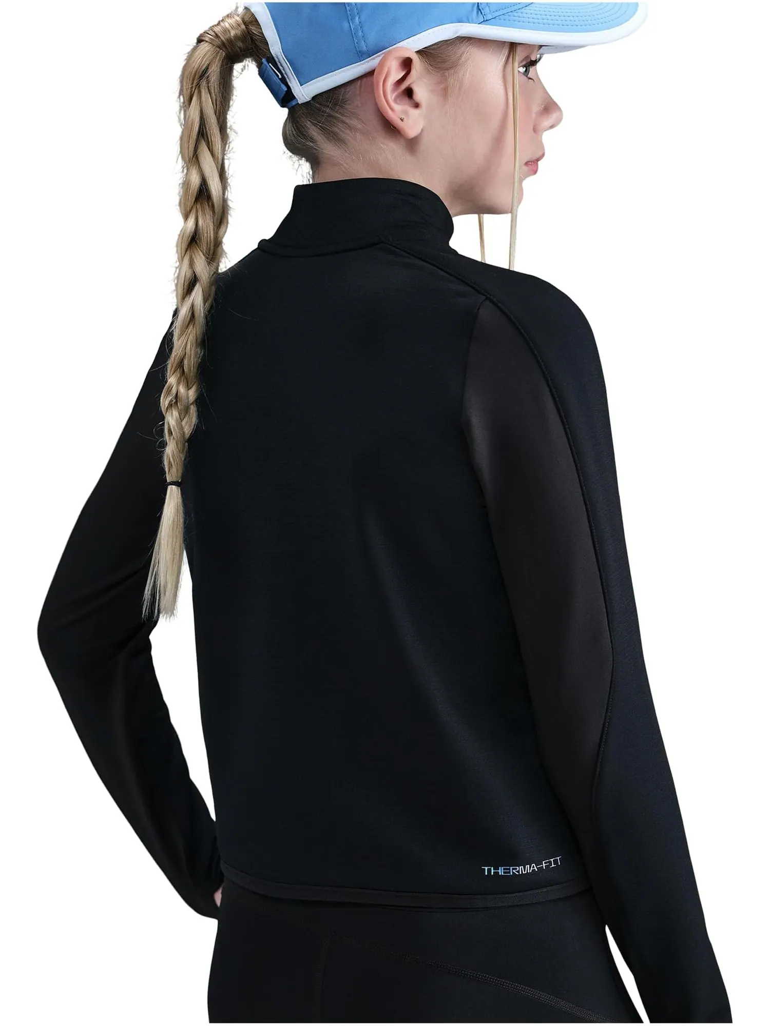 Топ Pro Therma-FIT с длинным рукавом и молнией 1/2 Nike Kids — изображение 2 из 4, черный