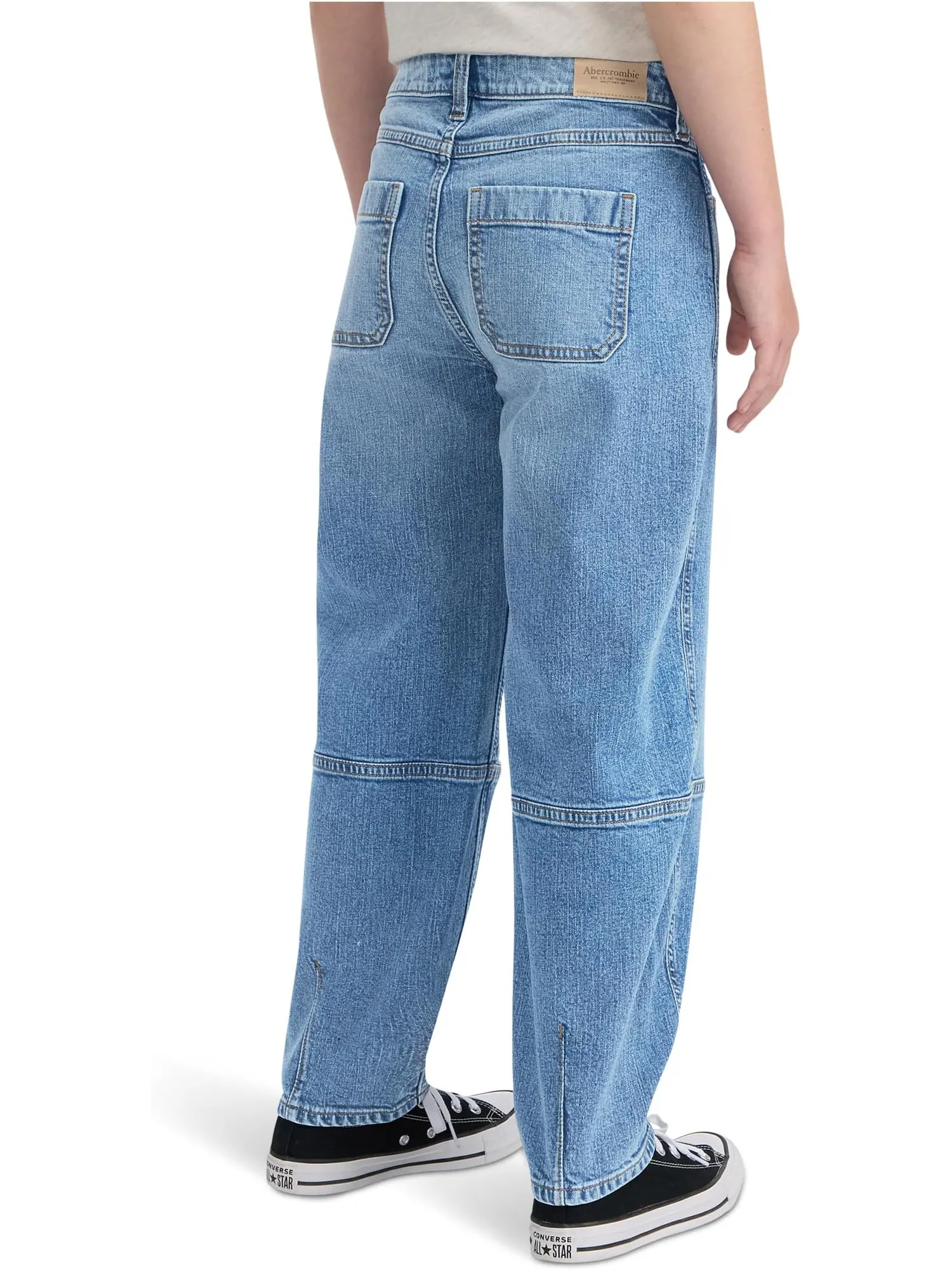 Джинсы-баллоны с высокой талией abercrombie kids — изображение 2 из 3, синий
