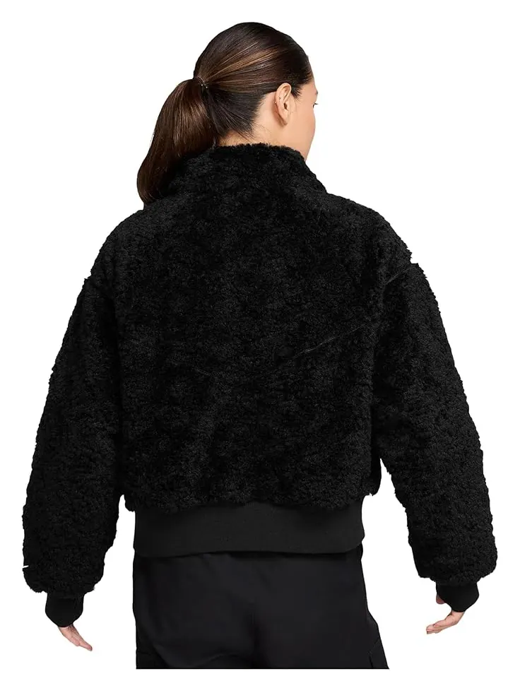 Женская куртка-бомбер Nike Sportswear Essential Fur — изображение 2 из 3, черный