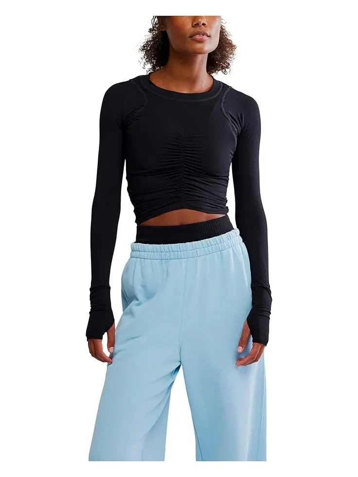 Женская блузка FP Movement Tempo Ruched Long Sleeve — изображение 1 из 5, черный
