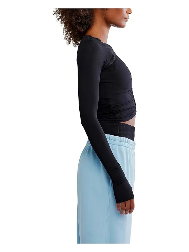 Женская блузка FP Movement Tempo Ruched Long Sleeve — изображение 2 из 5, черный