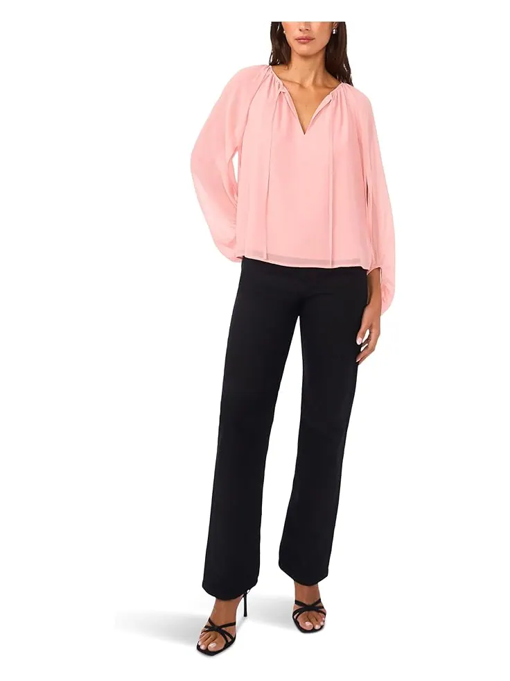 Женская блузка Vince Camuto Ballon Sleeve — изображение 3 из 3, розовый