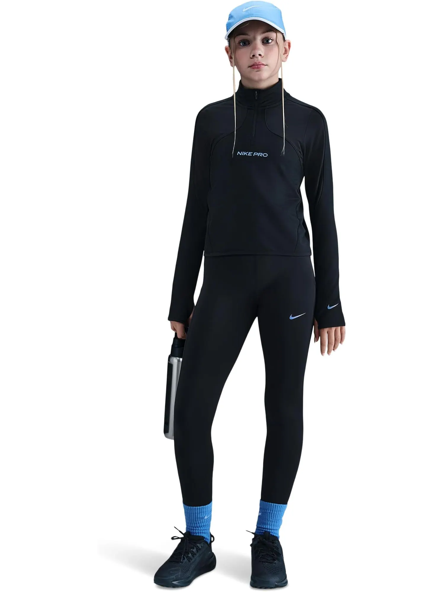 Леггинсы Pro Dri-FIT с блестящими вставками Nike Kids — изображение 1 из 4, черный