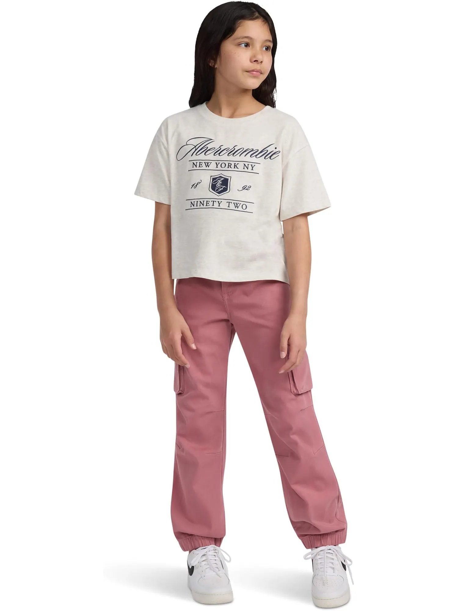 Брюки abercrombie kids Elevated Cargo Jogger — изображение 3 из 3, розовый