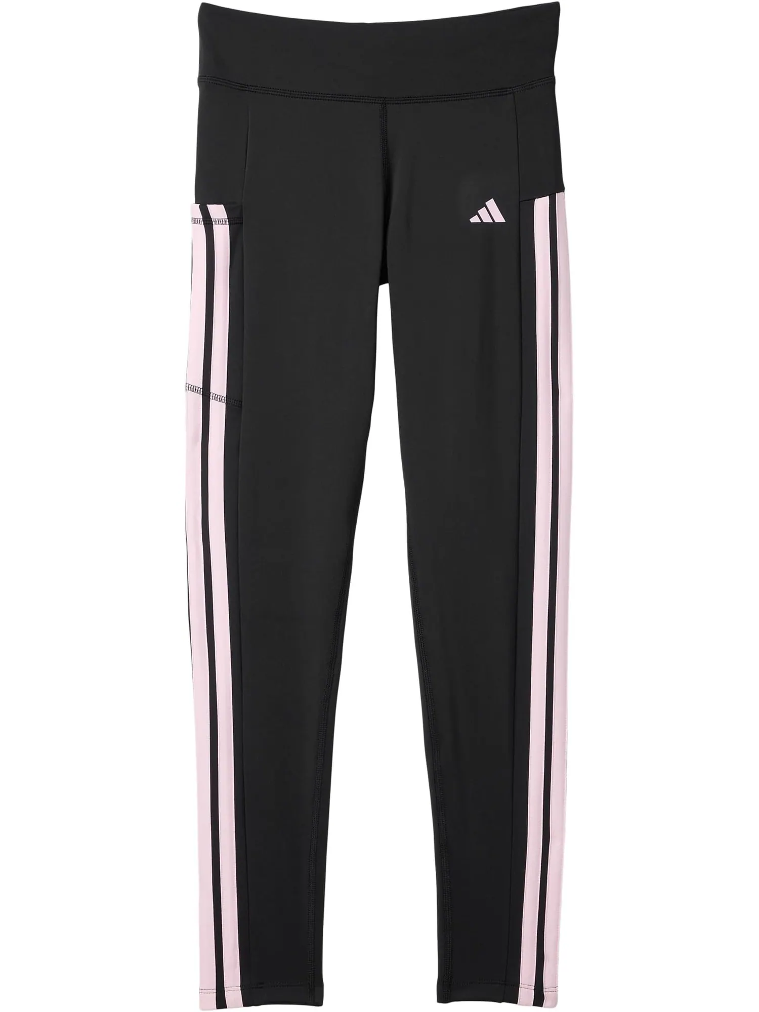 Леггинсы с тремя полосками и карманом для мобильного телефона adidas Kids — изображение 1 из 1, черный/розовый