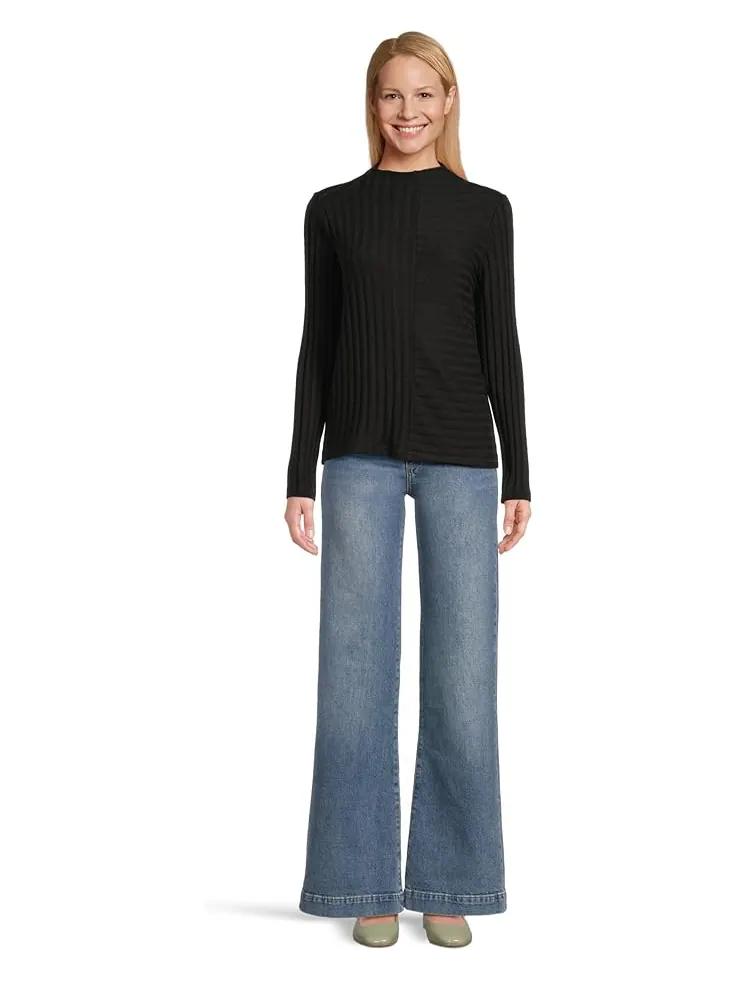 Женская блузка Michael Stars Asher Mock Neck — изображение 5 из 5, черный