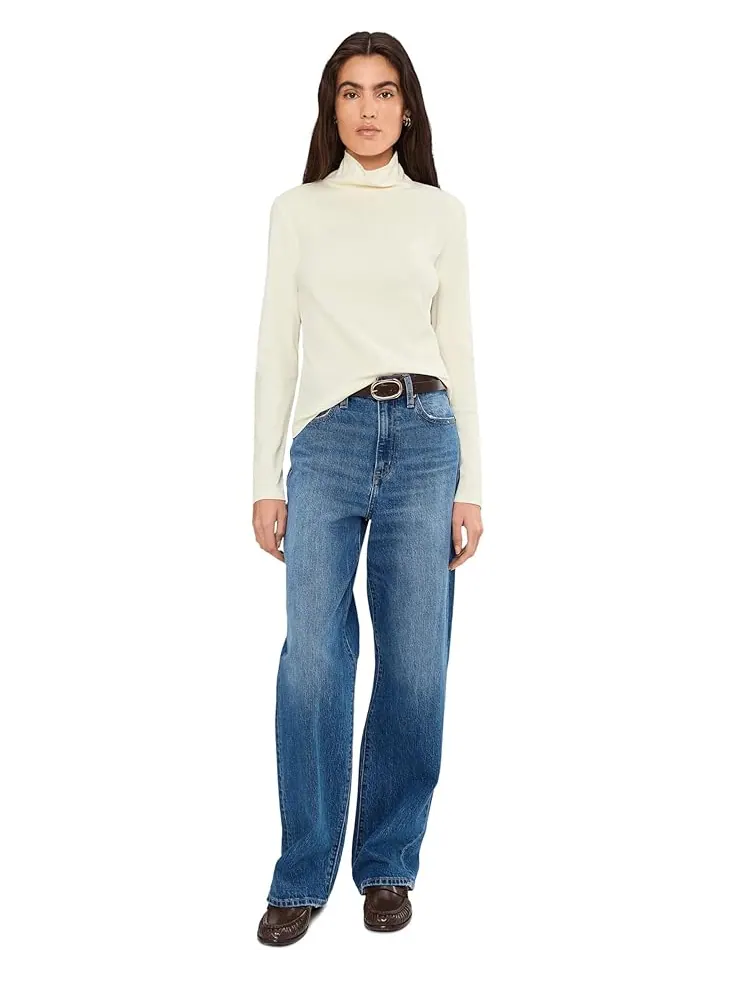 Женская футболка-водолазка L.L.Bean Signature Lightweight Cotton — изображение 2 из 5, парусный