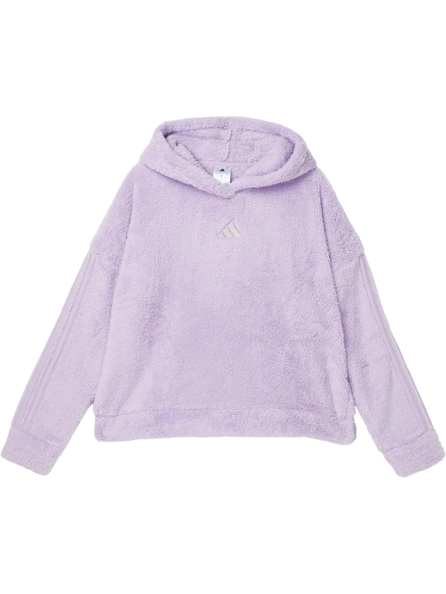 Пуловер с капюшоном из шерпы с тремя полосками adidas Kids
