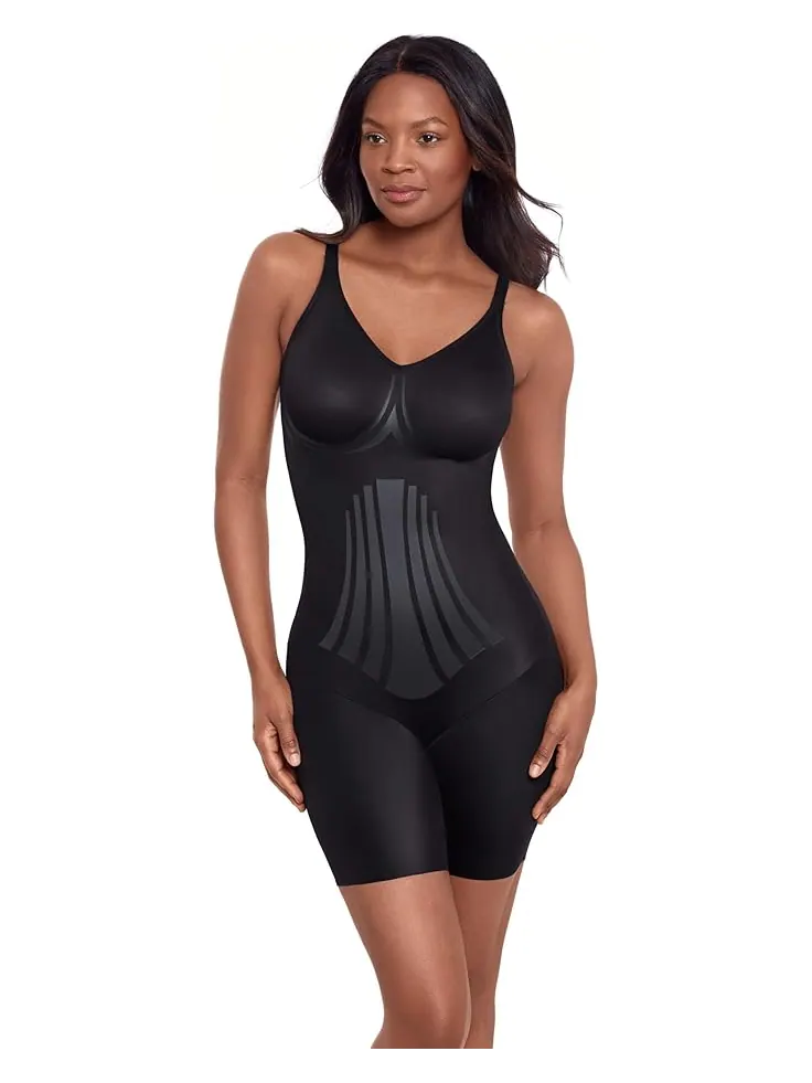 Женское корректирующее белье Miraclesuit Modern Miracle Thigh Slimmer Bodysuit 2562 Miraclesuit Shapewear — черный