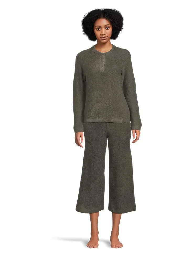 Женские укороченные брюки Barefoot Dreams Cozychic Lite Textured Crop — изображение 5 из 5, мох