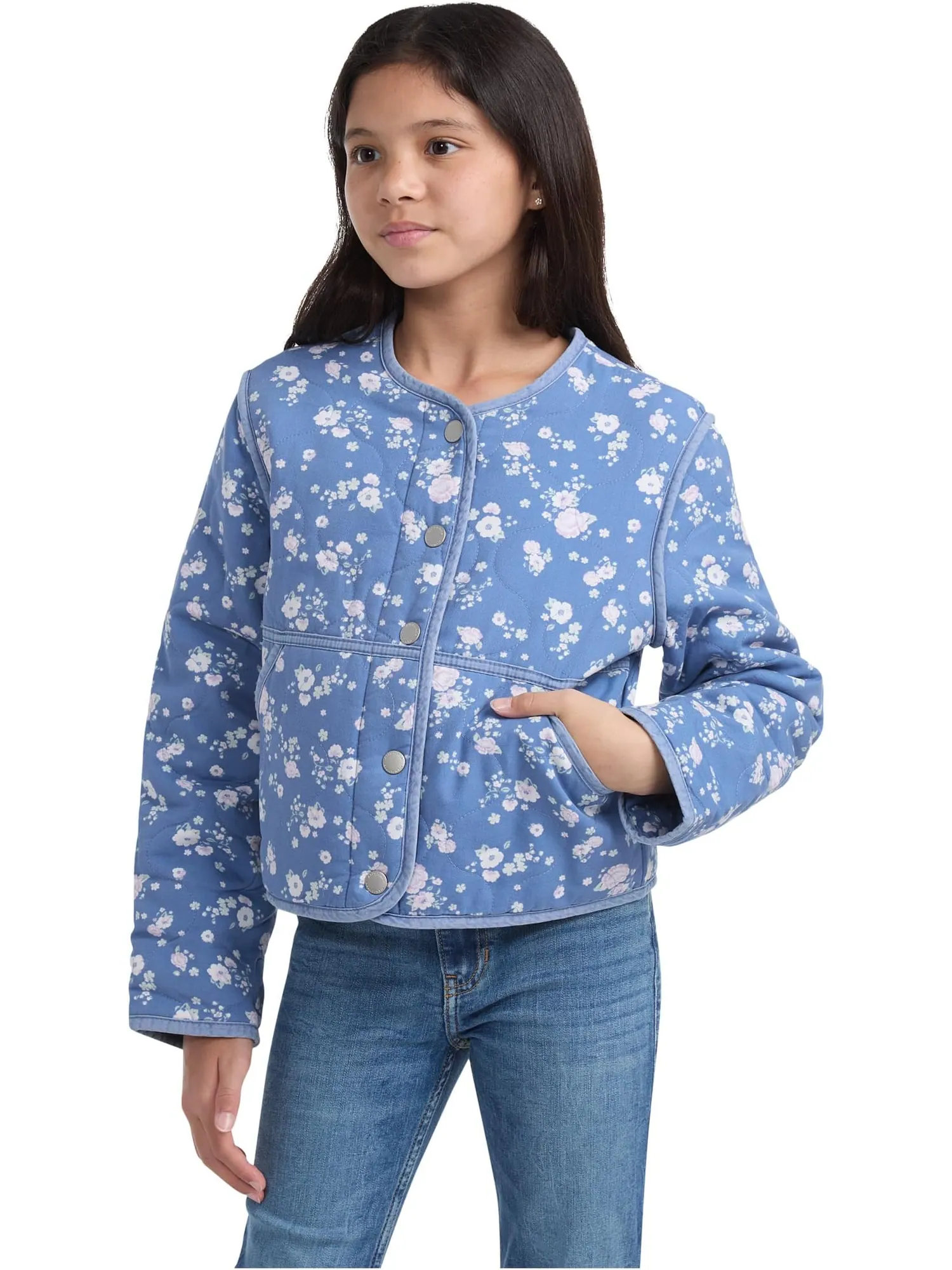 Стеганая куртка-подкладка abercrombie kids — изображение 3 из 4, синий