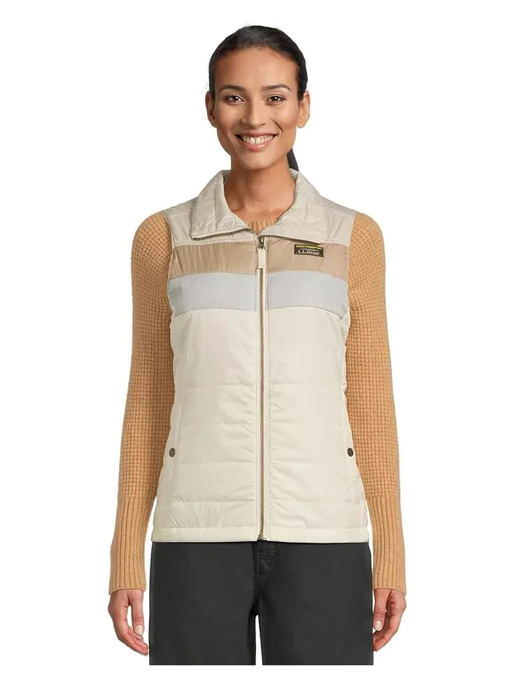 Женская стеганая жилетка L.L.Bean Mountain Classic Color-Block — изображение 1 из 5, выбеленный