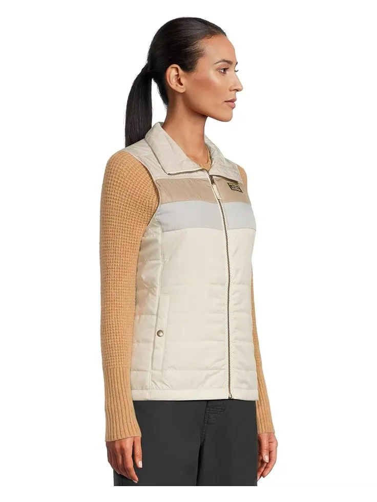 Женская стеганая жилетка L.L.Bean Mountain Classic Color-Block — изображение 2 из 5, выбеленный