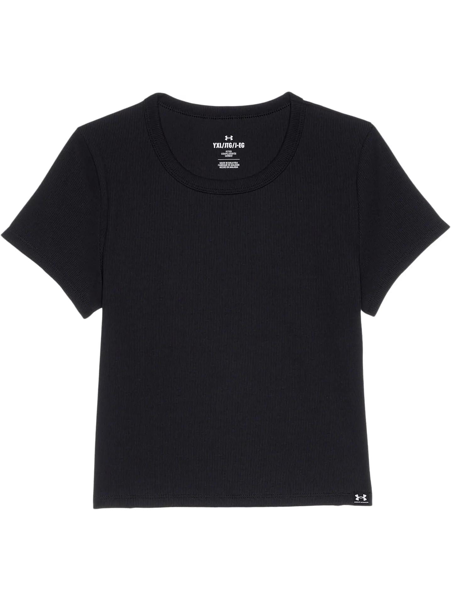Футболка Rival с ребристым рукавом Under Armour Kids — изображение 1 из 1, черный/белый