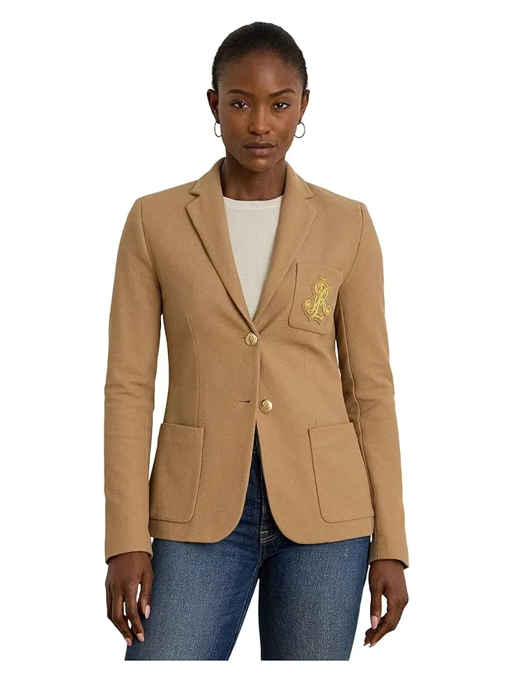 Женское укороченное пиджак Lauren Ralph Lauren Petite Bullion Jacquard — изображение 1 из 4, коричневый