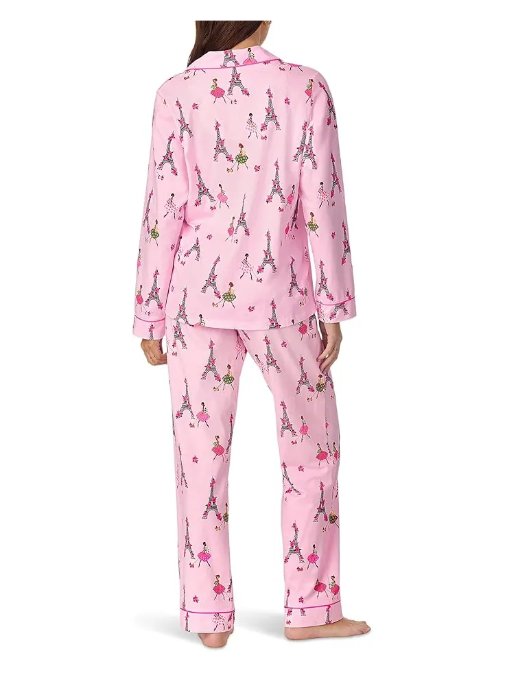 Женский комплект пижамы Bedhead PJs Long Sleeve Cotton Knit Classic — изображение 2 из 3, очень стильный черный