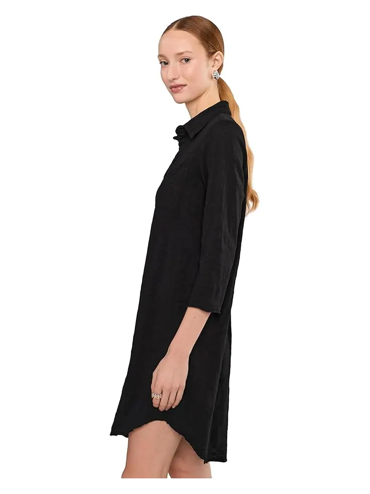 Женское платье Mod-o-doc 3/4 Sleeve Johnny Collar — изображение 3 из 5, черный