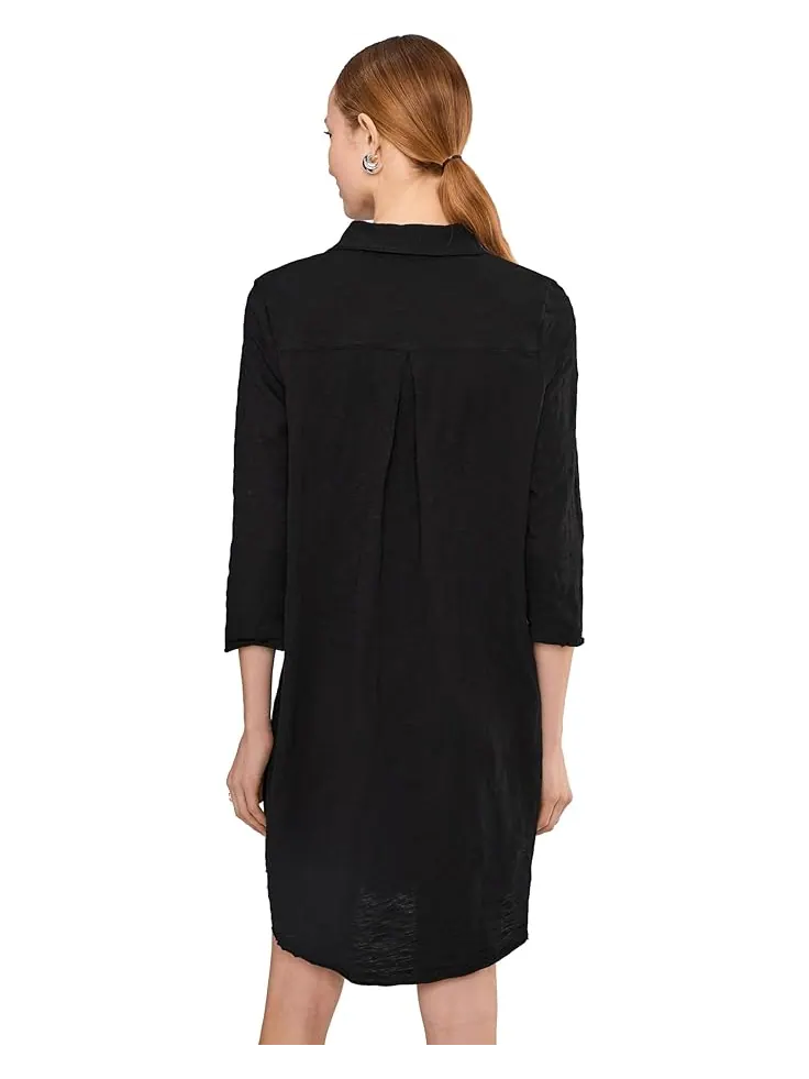 Женское платье Mod-o-doc 3/4 Sleeve Johnny Collar — изображение 4 из 5, черный