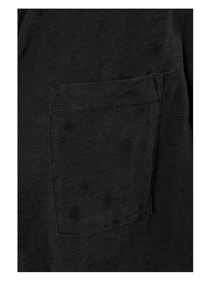Женское платье Mod-o-doc 3/4 Sleeve Johnny Collar — изображение 5 из 5, черный