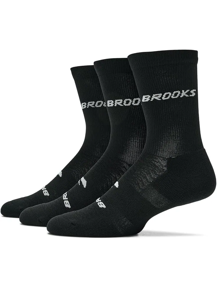 Мужские носки Brooks Run-In Crew 3-Pack — изображение 1 из 2, черный