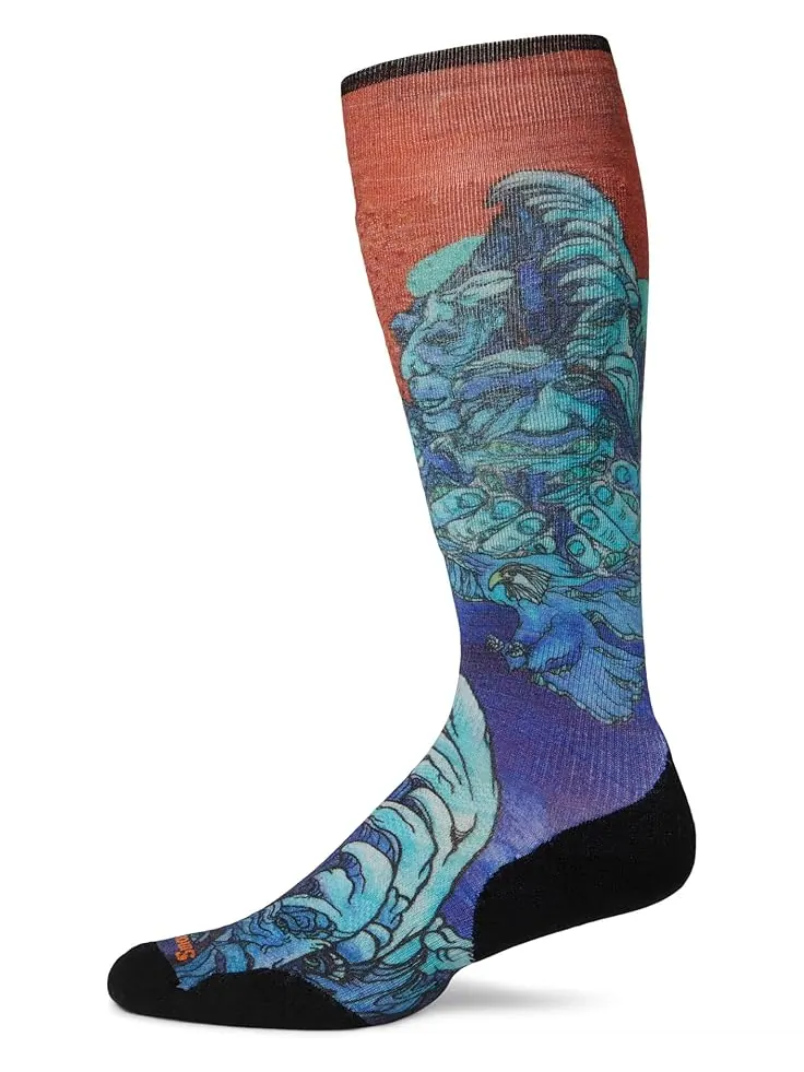 Мужские носки Smartwool Ski Targeted Cushion Winter Haze Print Over The Calf — изображение 1 из 2, глубокий темно-синий