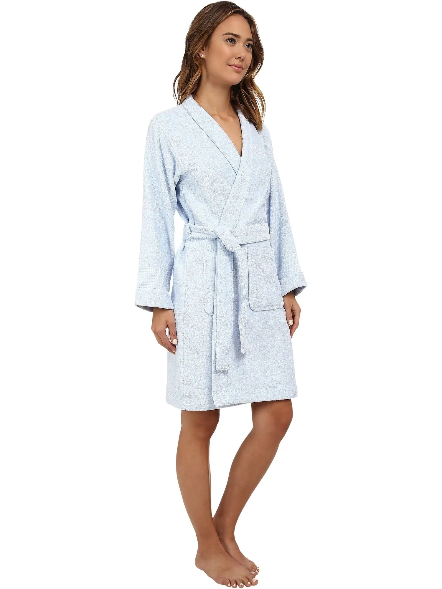 Женский махровый халат Greenwich Woven Lauren Ralph Lauren — изображение 4 из 5, синий