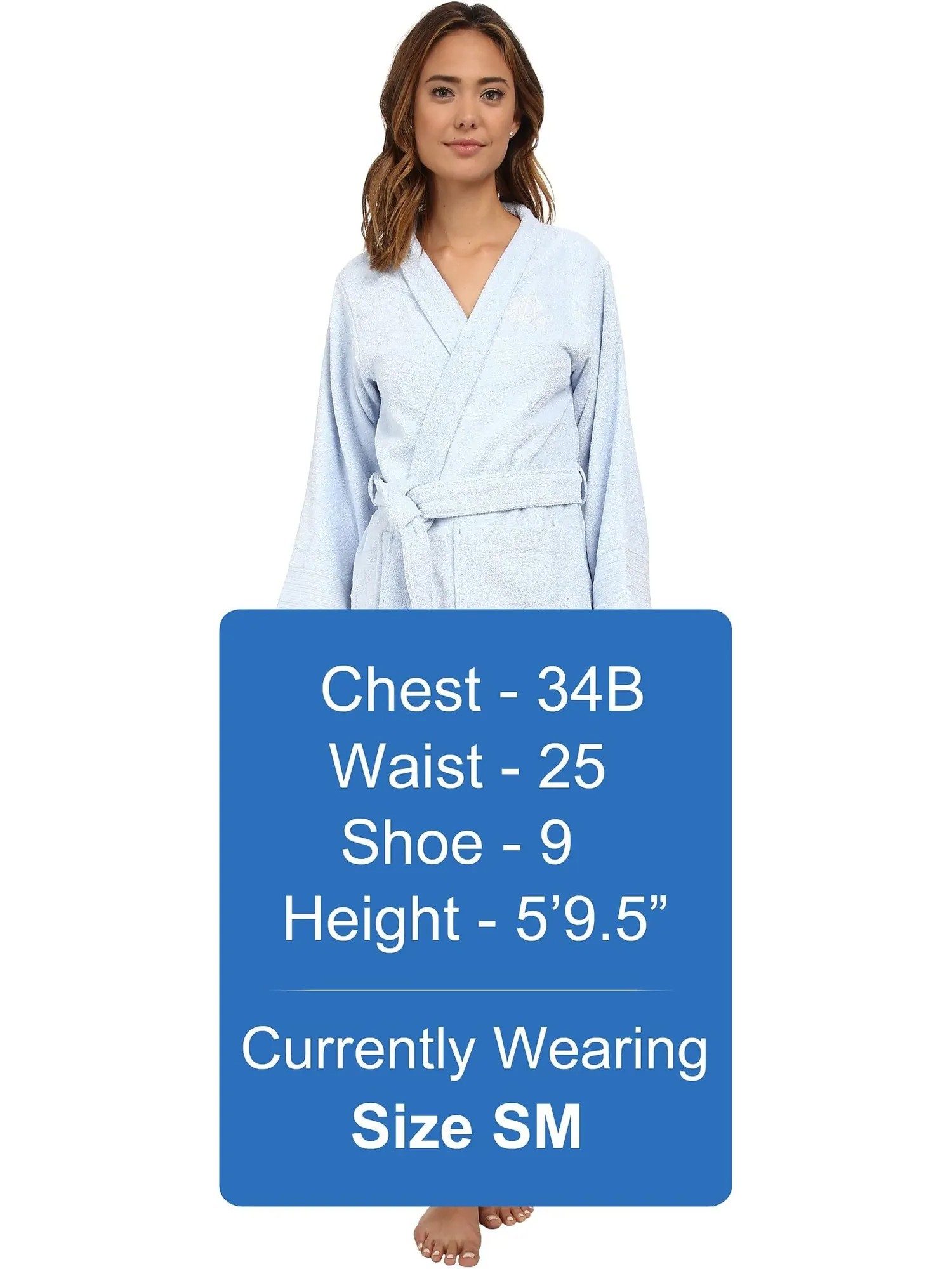 Женский махровый халат Greenwich Woven Lauren Ralph Lauren — изображение 5 из 5, синий