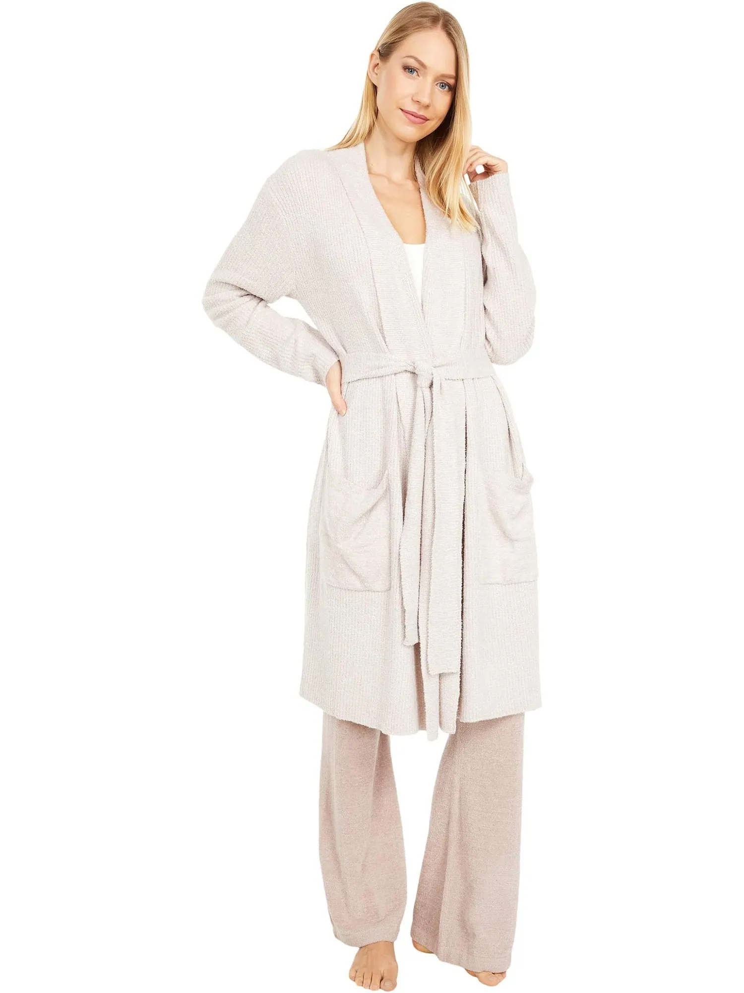 Женский халат Cozychic Lite в рубчик Barefoot Dreams — изображение 1 из 4, розовый