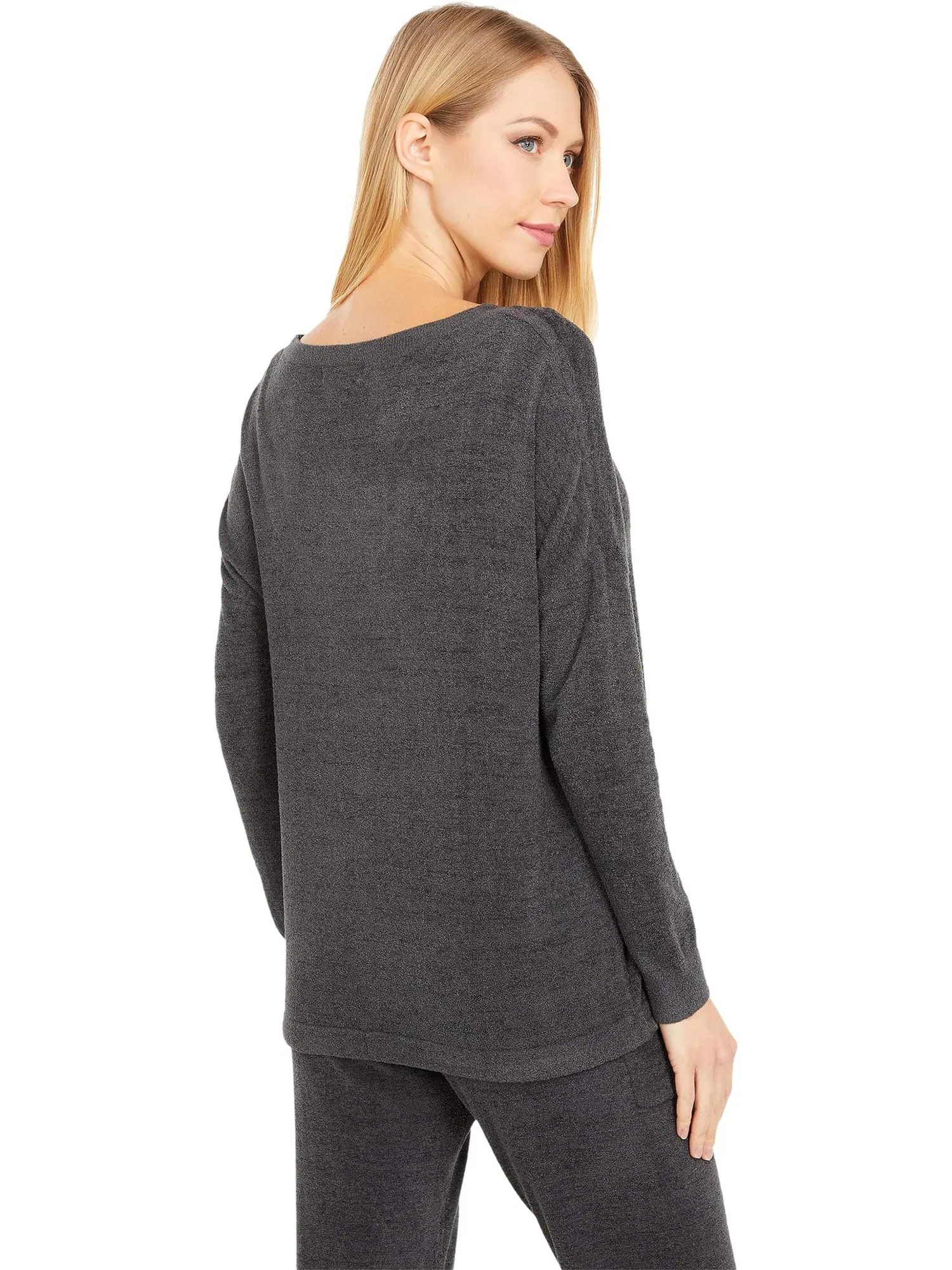 Свитер Barefoot Dreams Women's Cozychic Ultra Lite Slouchy Pullover — изображение 3 из 5, угольный