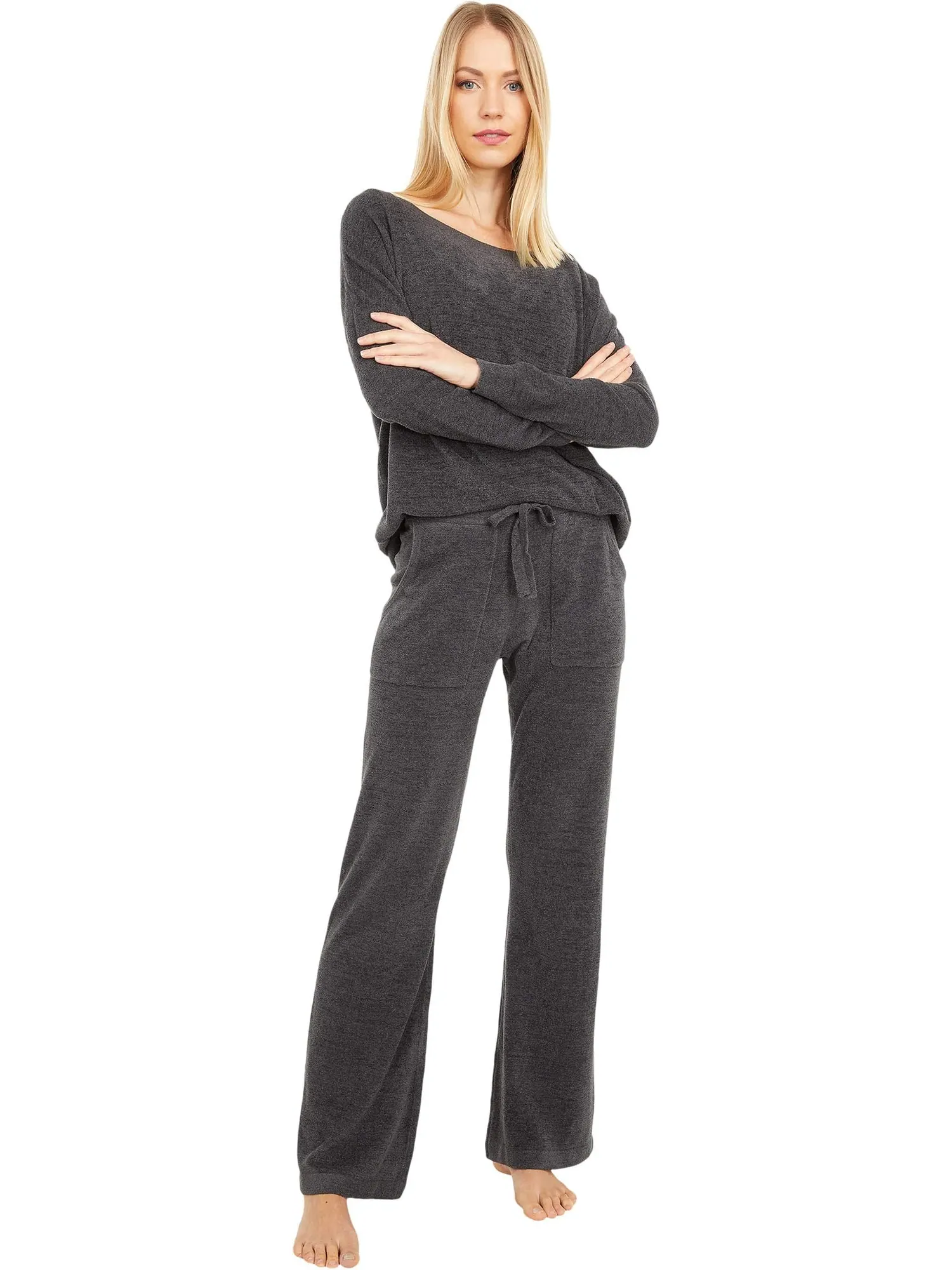 Свитер Barefoot Dreams Women's Cozychic Ultra Lite Slouchy Pullover — изображение 5 из 5, угольный