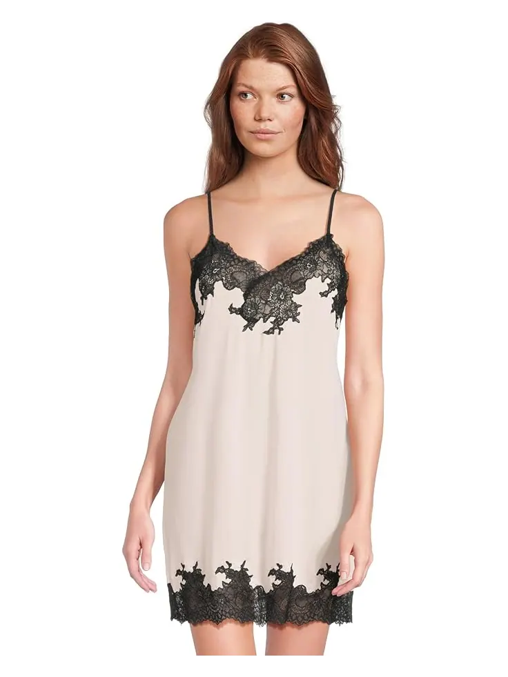 Женская пижама Natori Enchant Chemise Length 34" — изображение 1 из 5, розовый/черный