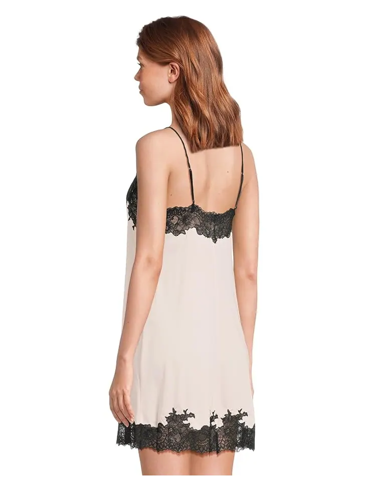 Женская пижама Natori Enchant Chemise Length 34" — изображение 3 из 5, розовый/черный