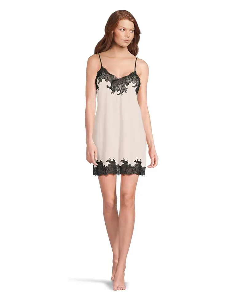 Женская пижама Natori Enchant Chemise Length 34" — изображение 5 из 5, розовый/черный