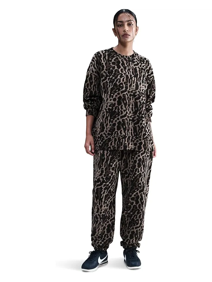 Женская толстовка Nike Sportswear Phoenix Fleece Oversized All Over Print — изображение 1 из 3, черный//черный