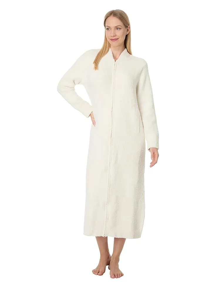 Женский халат для отдыха Barefoot Dreams Cozychic Full Zip V-Neck — изображение 1 из 3, бежевый