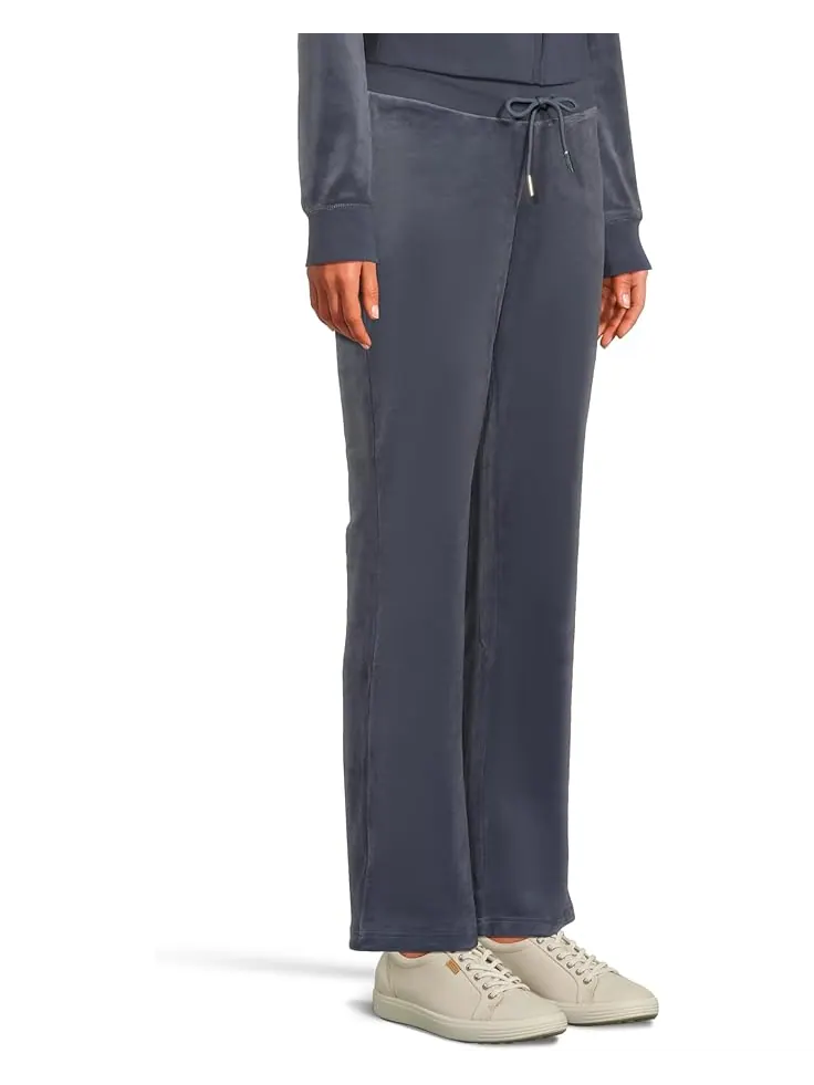 Женские бархатные брюки Juicy Couture Solid Rib с поясом на шнурке — изображение 2 из 5, винтажный индиго