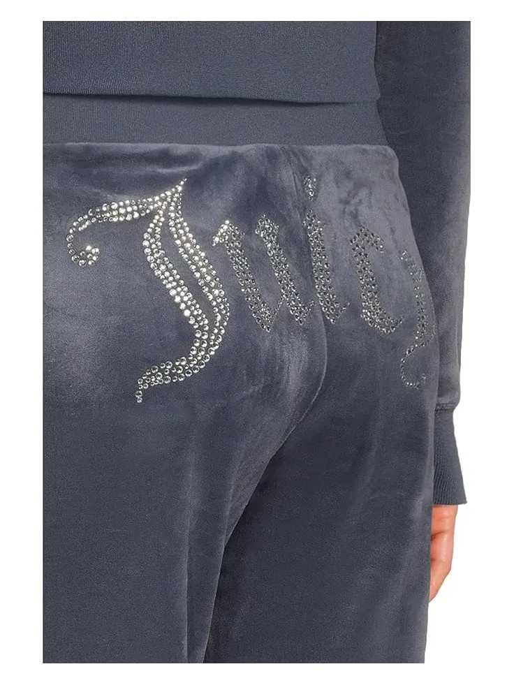 Женские бархатные брюки Juicy Couture Solid Rib с поясом на шнурке — изображение 4 из 5, винтажный индиго
